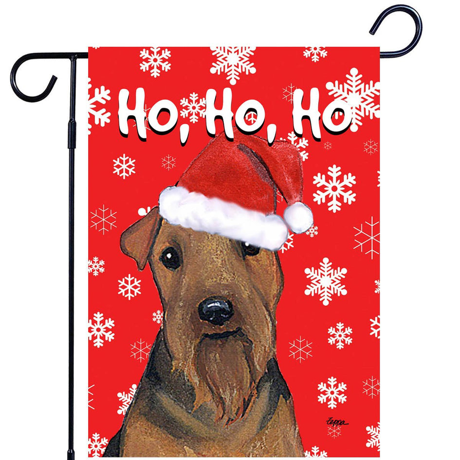 Welsh Terrier Ho Ho Ho Holidays Garden Flag