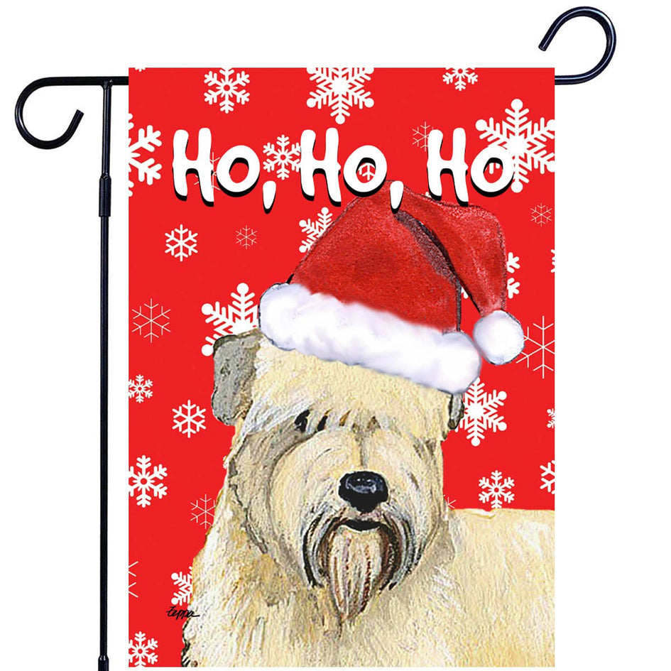 Soft Coated Wheaten Terrier Ho Ho Ho Holidays Garden Flag