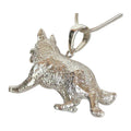 German Shepherd Dog Trotting in Sterling Silver Pendant