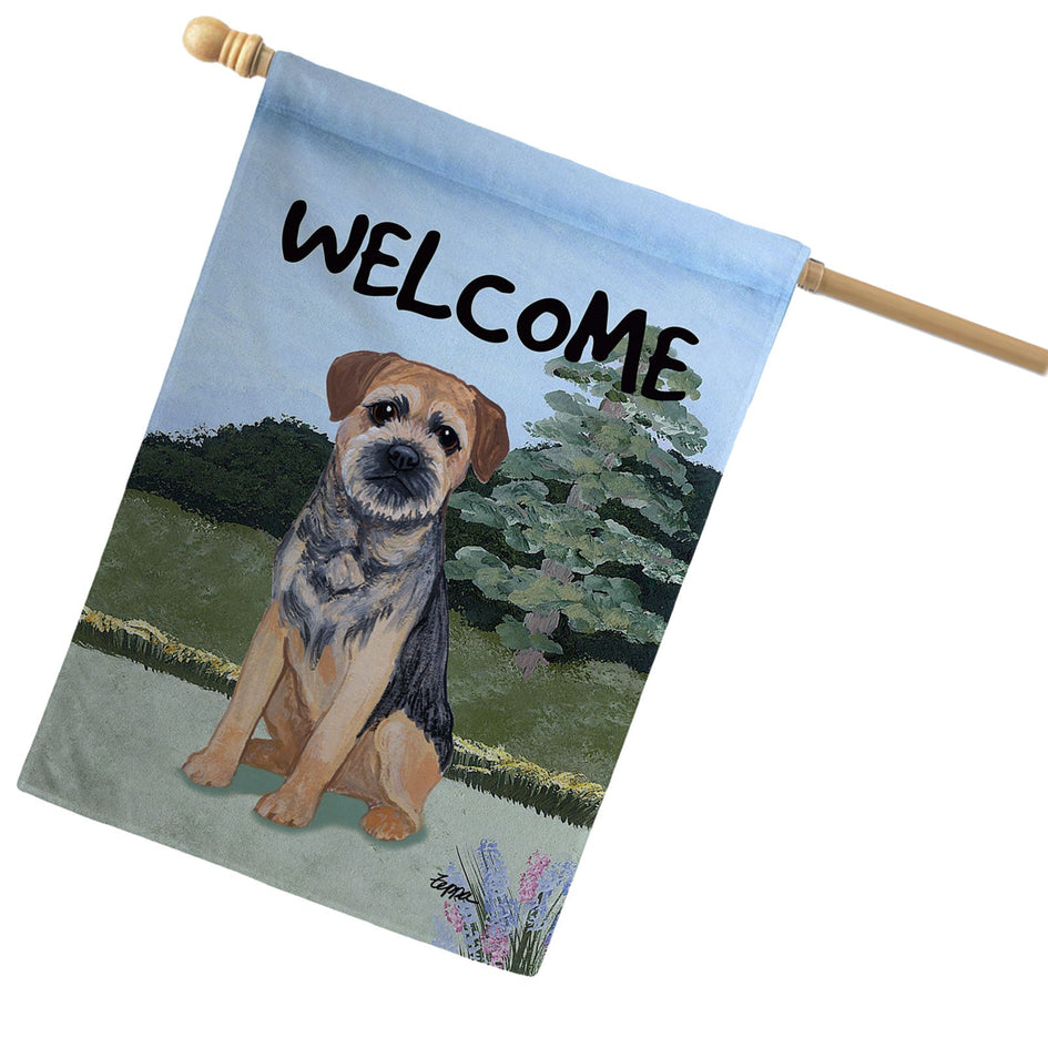 Border Terrier House Flag