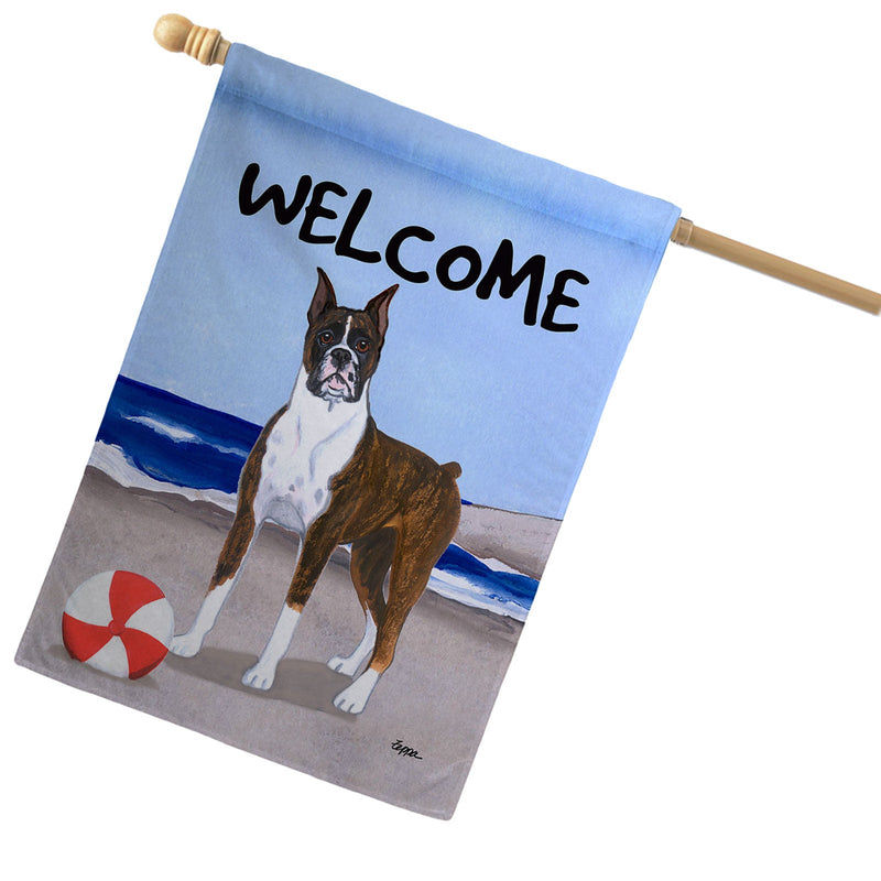 Boxer Standing House Flag