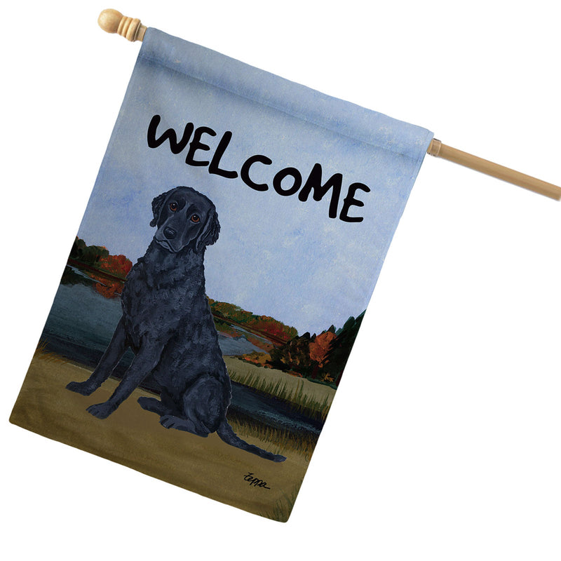 Curly-Coated Retriever House Flag