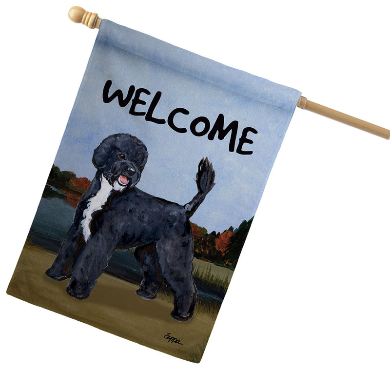 Portuguese Water Dog House Flag