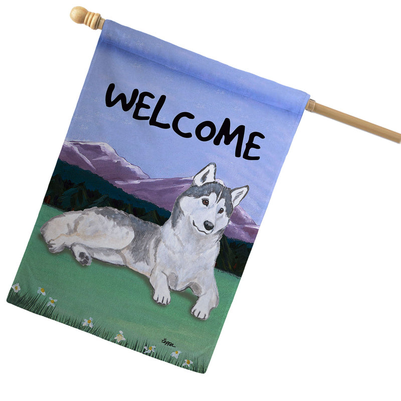Siberian Husky House Flag