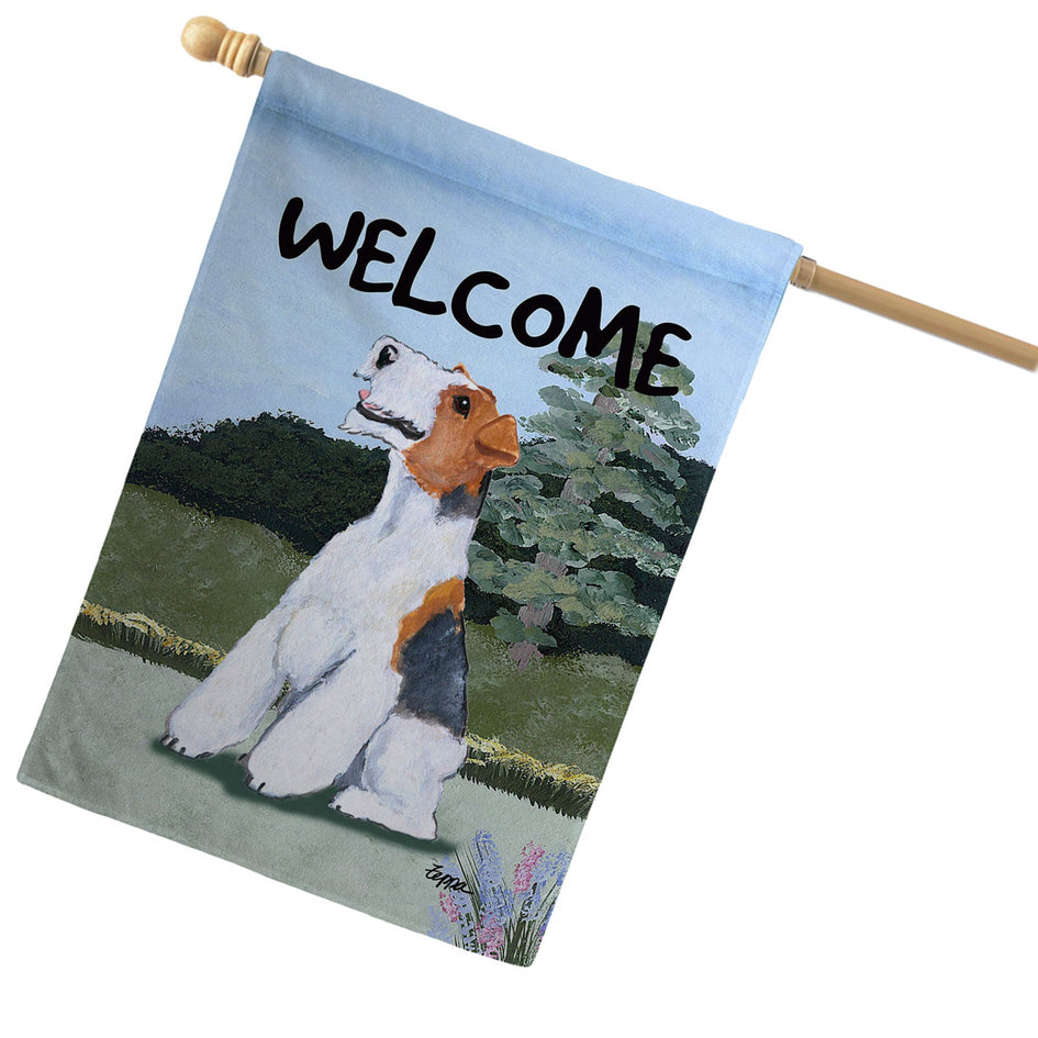 Wirehair Fox Terrier House Flag