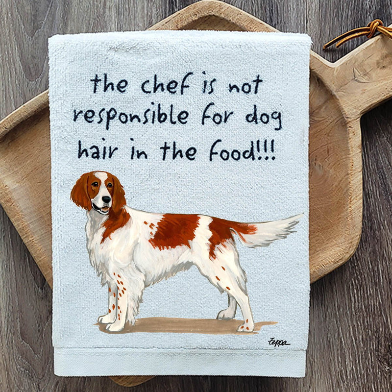 Irish Red & White Setter Dish Towel