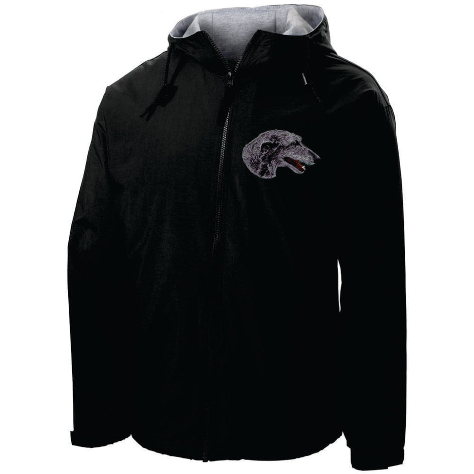 Scottish Deerhound Embroidered Hooded Jacket