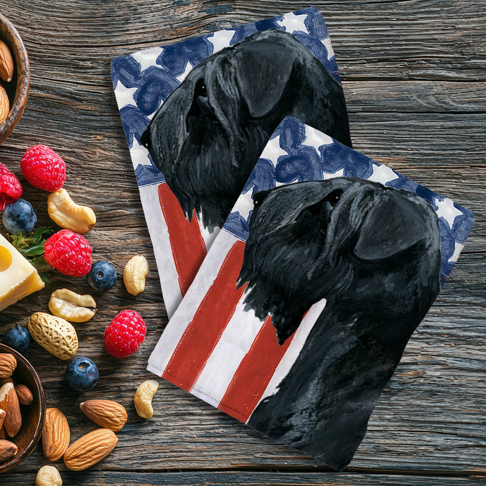 Black Russian Terrier Americana Kitchen Towel Set