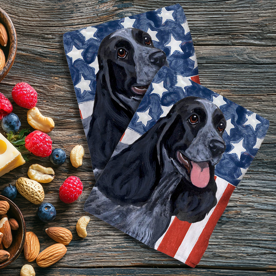 English Cocker Spaniel Americana Kitchen Towel Set