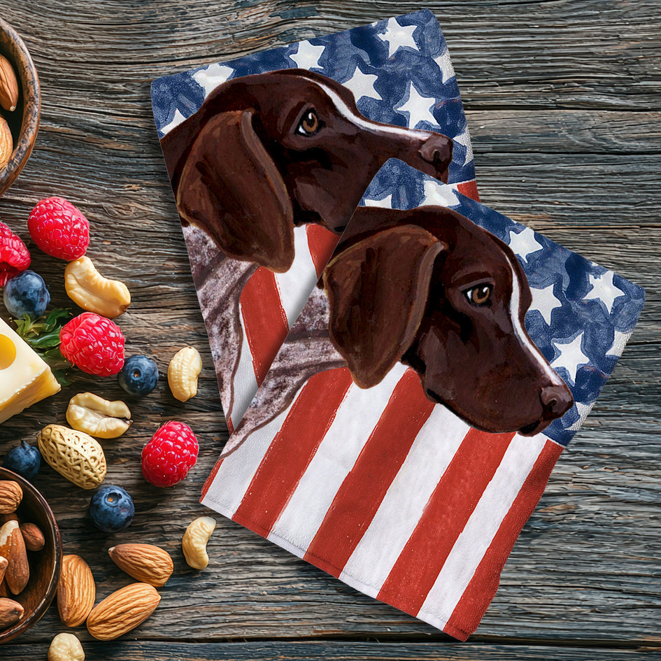 German Shorthaired Pointer Americana Kitchen Towel Set