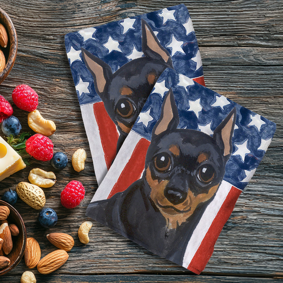 Miniature Pinscher Americana Kitchen Towel Set