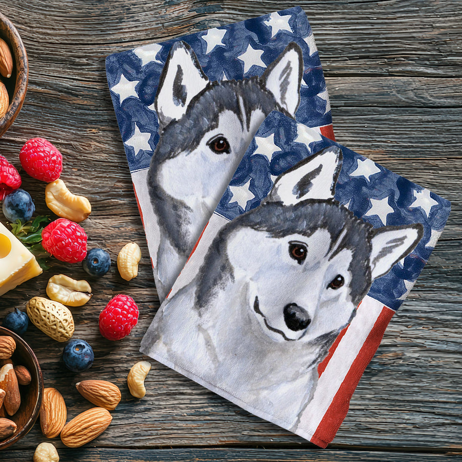Siberian Husky Americana Kitchen Towel Set