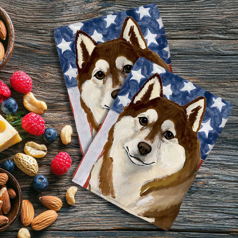 Siberian Husky Americana Kitchen Towel Set