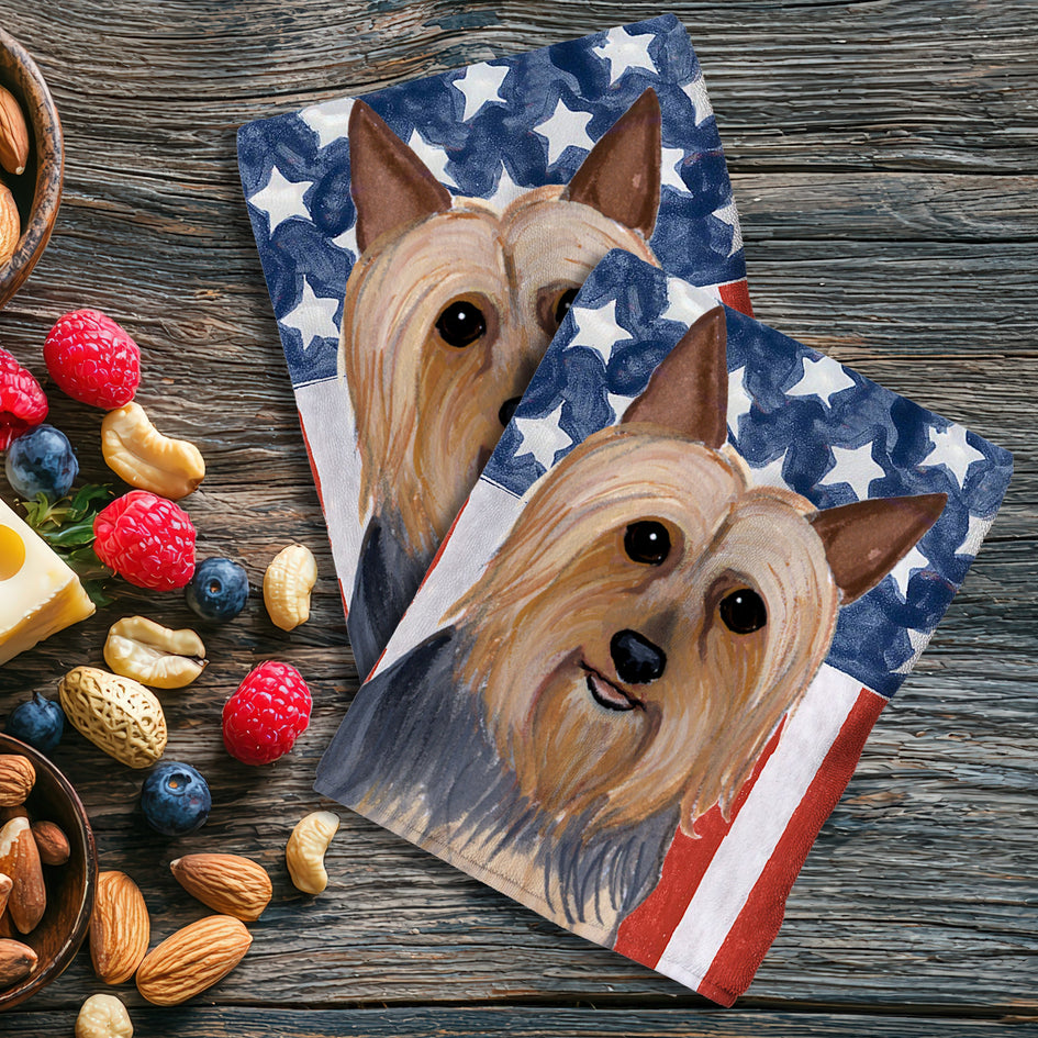 Silky Terrier Americana Kitchen Towel Set