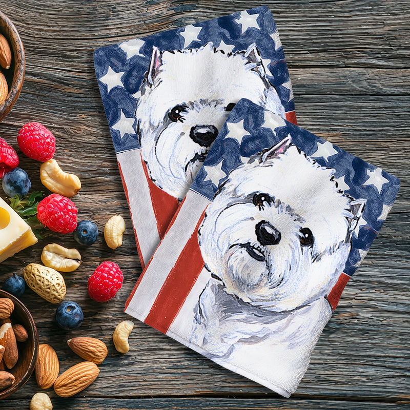 West Highland White Terrier Americana Kitchen Towel Set
