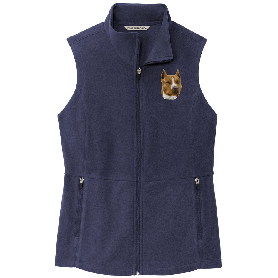 American Staffordshire Terrier Embroidered Women's Fleece Vest