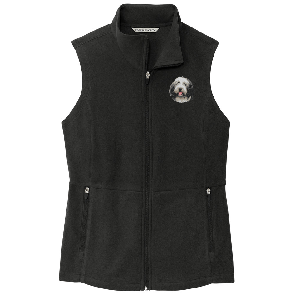 Bearded Collie Embroidered Women's Fleece Vest