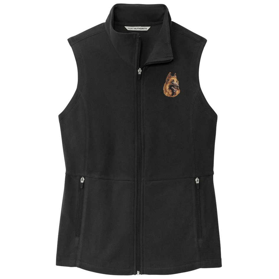 Belgian Tervuren Embroidered Women's Fleece Vest