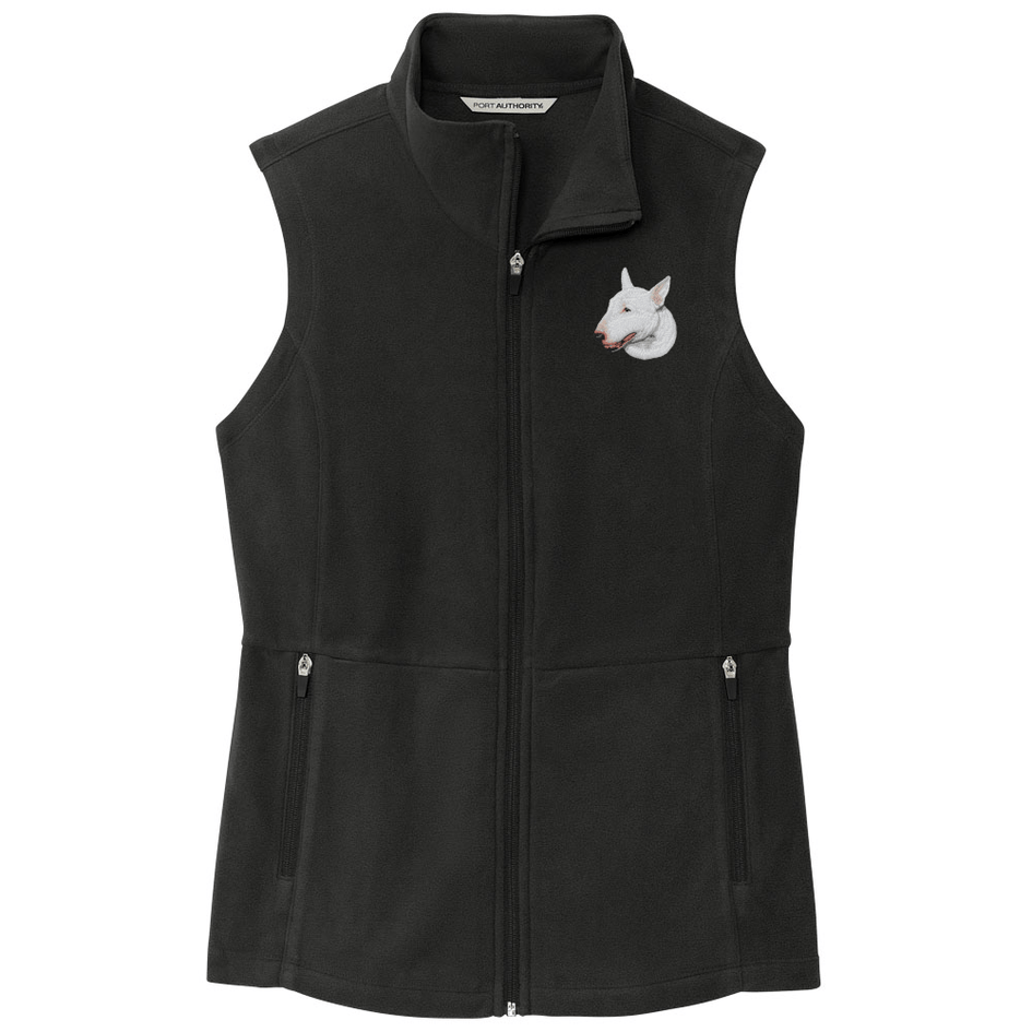 Bull Terrier Embroidered Women's Fleece Vest