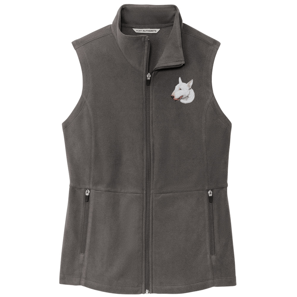 Bull Terrier Embroidered Women's Fleece Vest