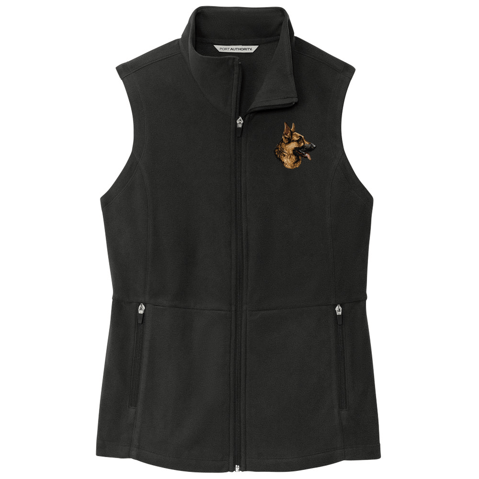 German Shepherd Dog Embroidered Women's Fleece Vest