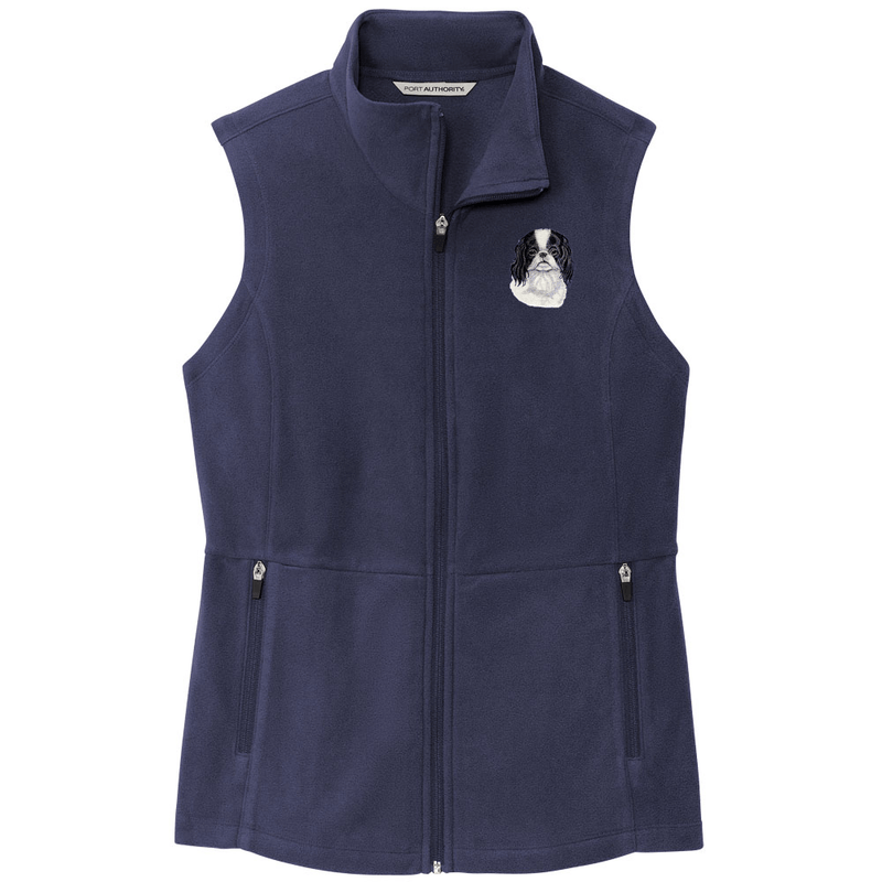 Japanese Chin Embroidered Women's Fleece Vest