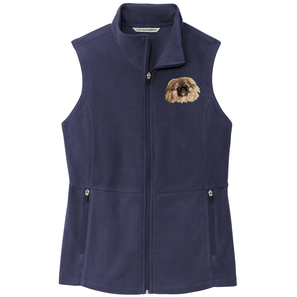 Pekingese Embroidered Women's Fleece Vest