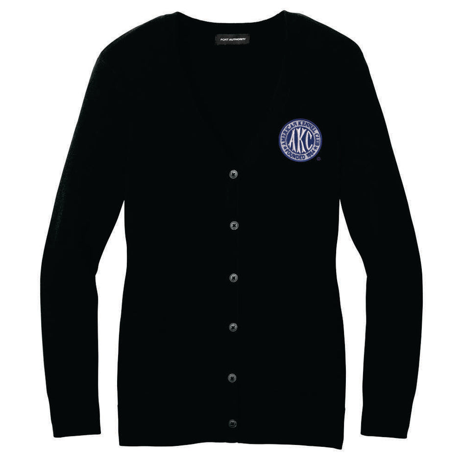 AKC Seal Embroidered Button-Up Cardigan Sweater