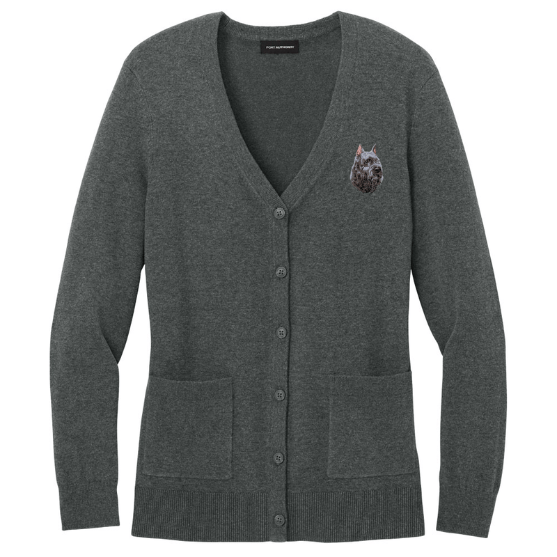 Bouvier des Flandres Embroidered Button-Up Cardigan Sweater
