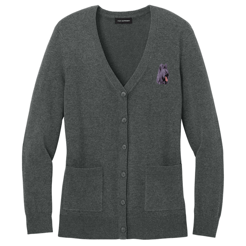Briard Embroidered Button-Up Cardigan Sweater