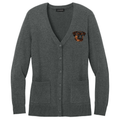 Brussels Griffon Embroidered Button-Up Cardigan Sweater