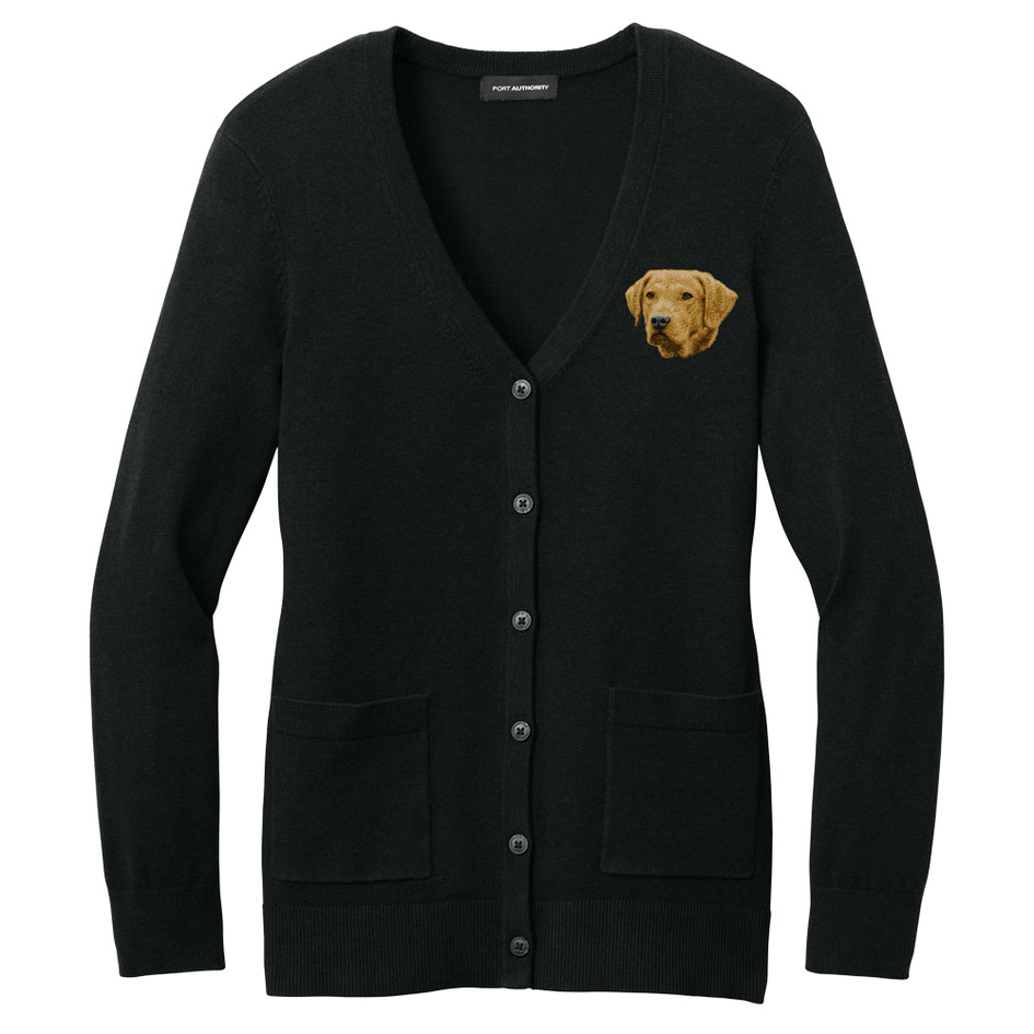 Chesapeake Bay Retriever Embroidered Button-Up Cardigan Sweater