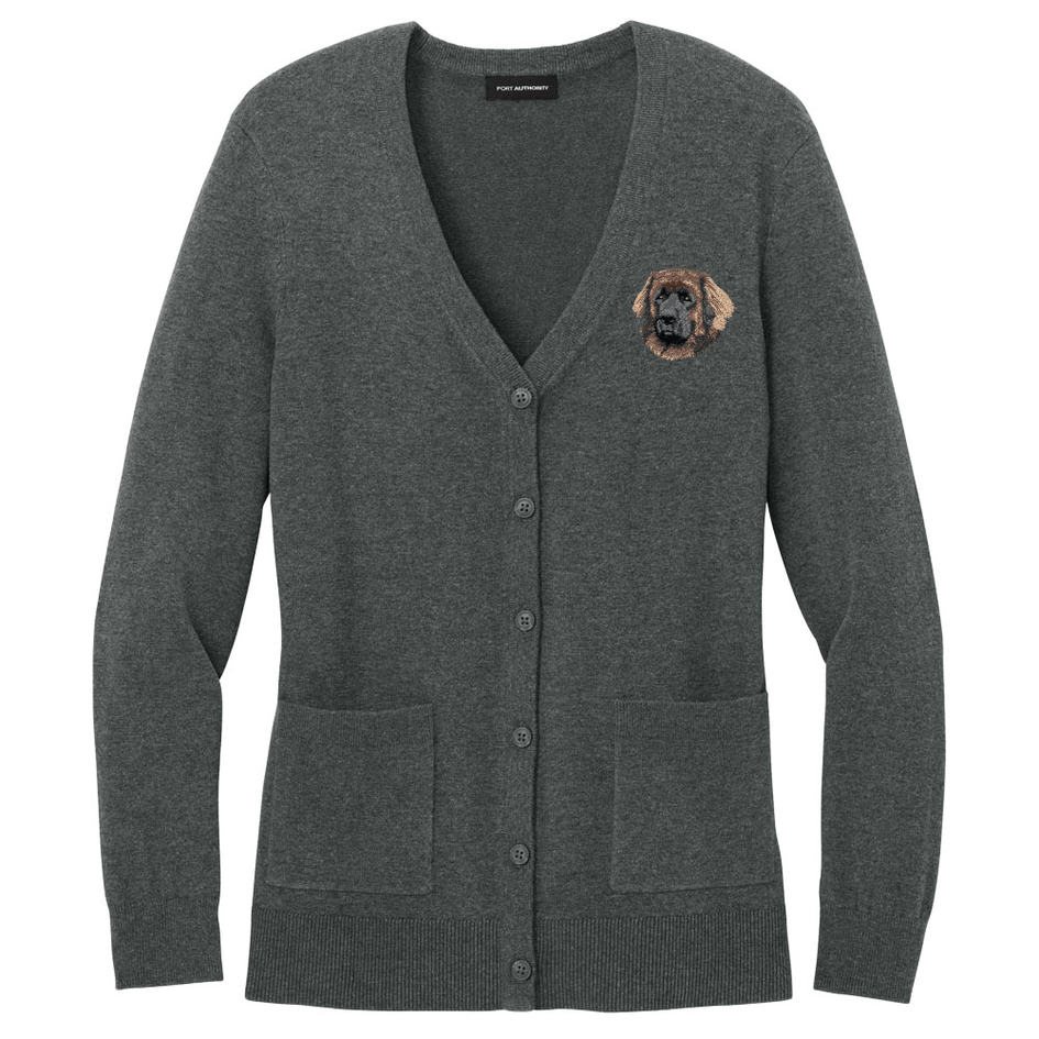 Leonberger Embroidered Button-Up Cardigan Sweater