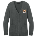 Pembroke Welsh Corgi Embroidered Button-Up Cardigan Sweater