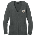 Samoyed Embroidered Button-Up Cardigan Sweater
