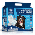 American Kennel Club Male Dog Wrap, Disposable Diapers with Wetness Indicator, Large, 50 Count