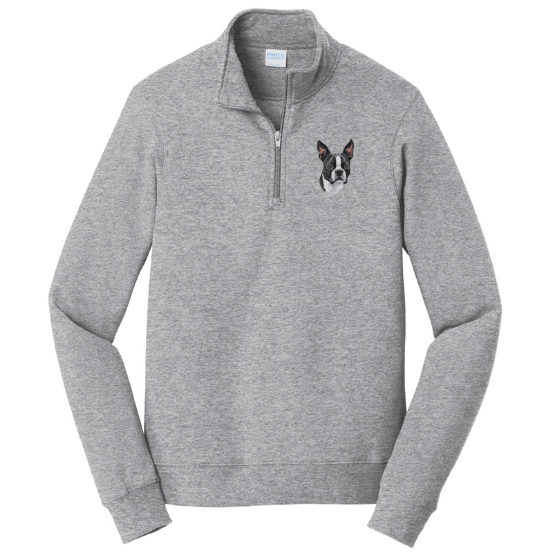Boston Terrier Embroidered Unisex Quarter Zip
