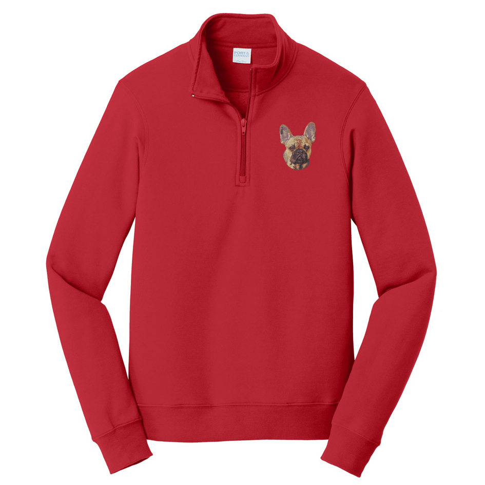 French Bulldog Embroidered Unisex Quarter Zip