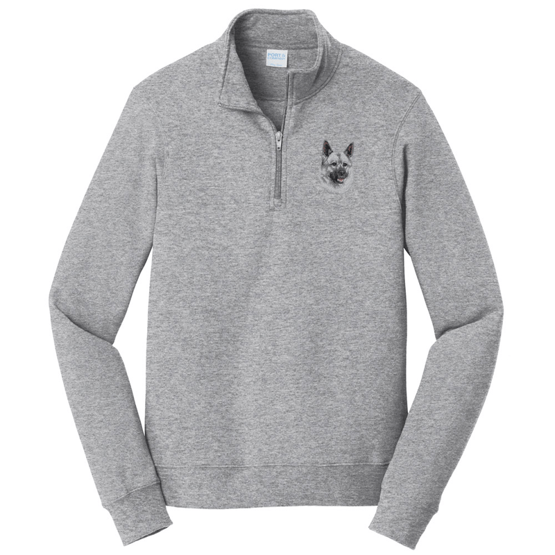 Norwegian Elkhound Embroidered Unisex Quarter Zip