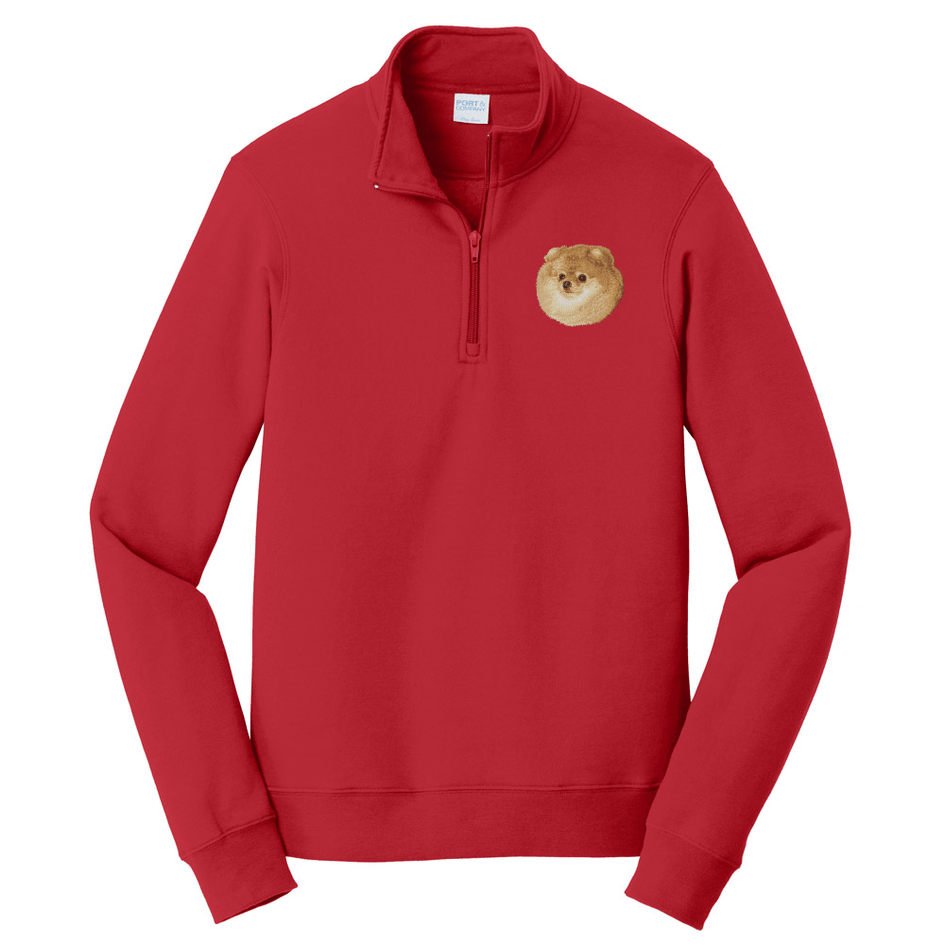 Pomeranian Embroidered Unisex Quarter Zip