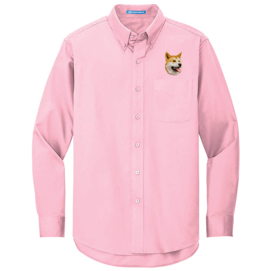 Akita Embroidered Long Sleeve Button Up Shirt