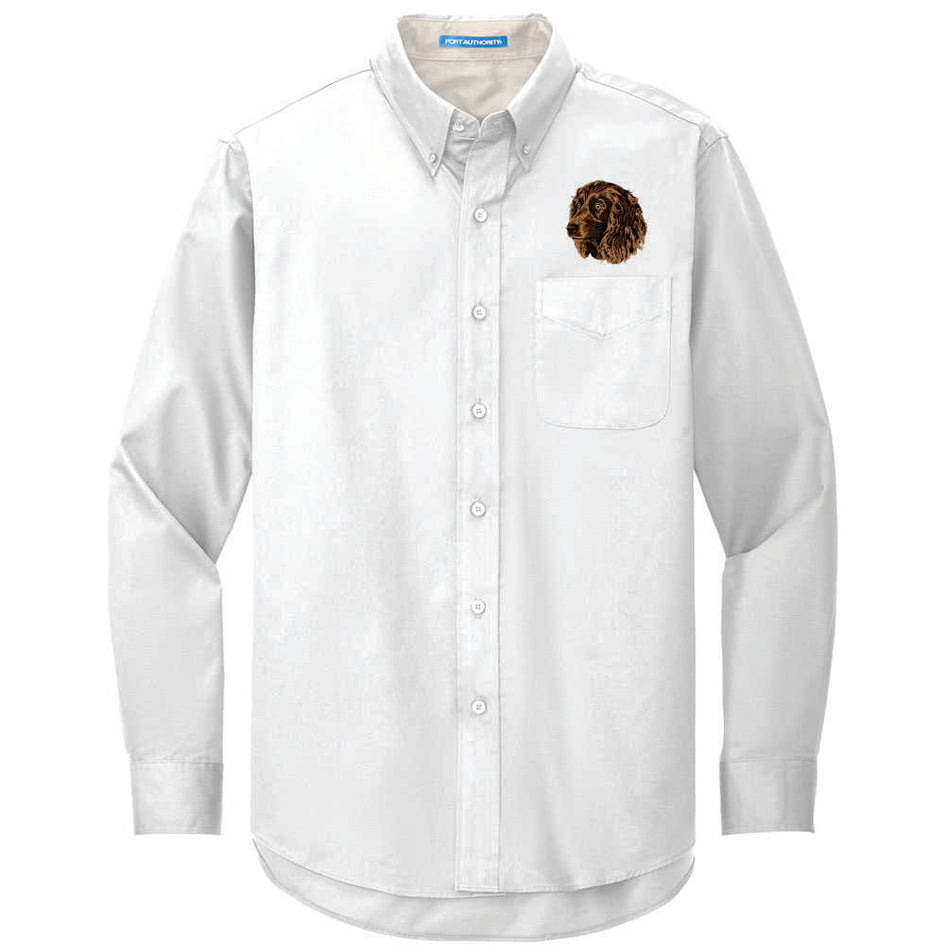 Boykin Spaniel Embroidered Long Sleeve Button Up Shirt
