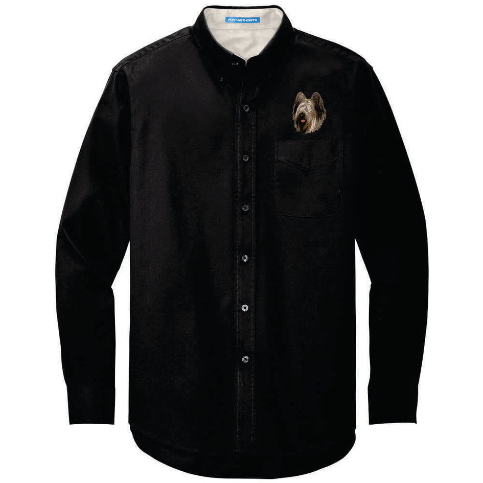 Briard Embroidered Long Sleeve Button Up Shirt