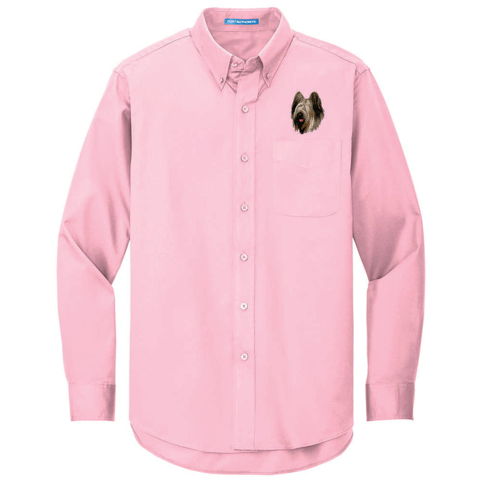 Briard Embroidered Long Sleeve Button Up Shirt