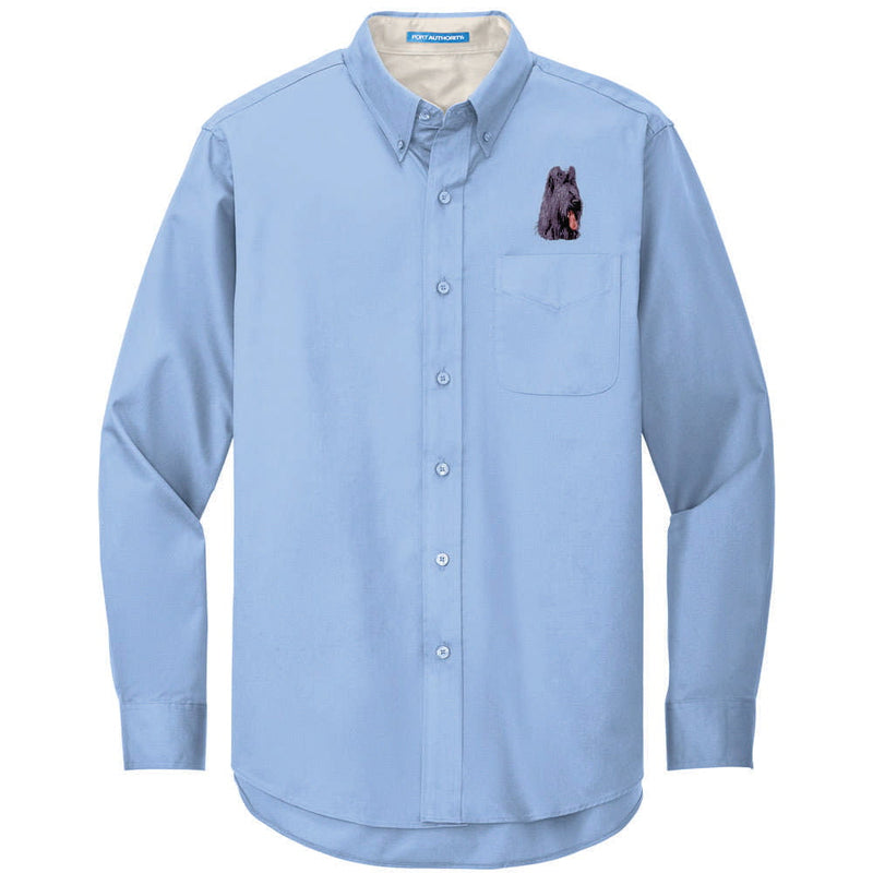 Briard Embroidered Long Sleeve Button Up Shirt