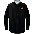 Cardigan Welsh Corgi Embroidered Long Sleeve Button Up Shirt