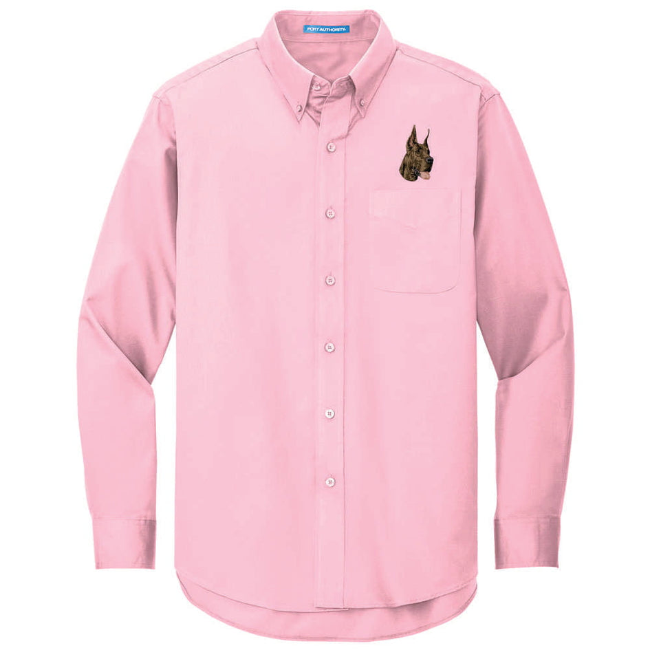 Great Dane Embroidered Long Sleeve Button Up Shirt