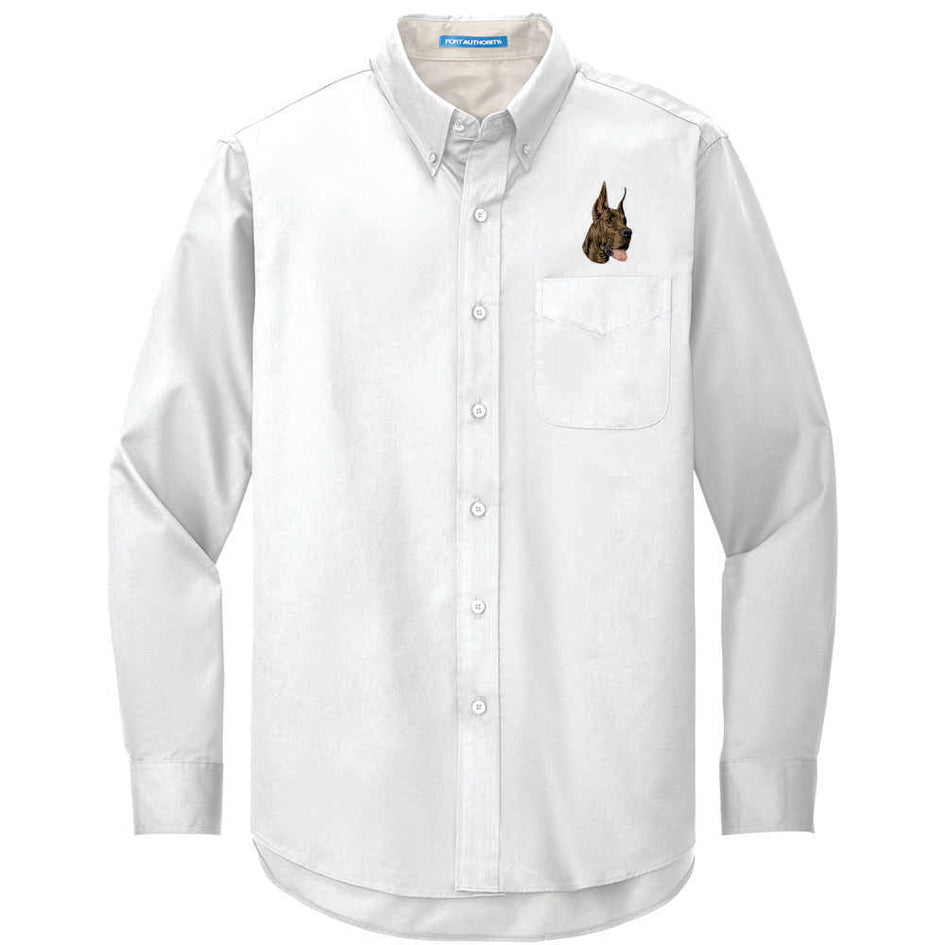 Great Dane Embroidered Long Sleeve Button Up Shirt