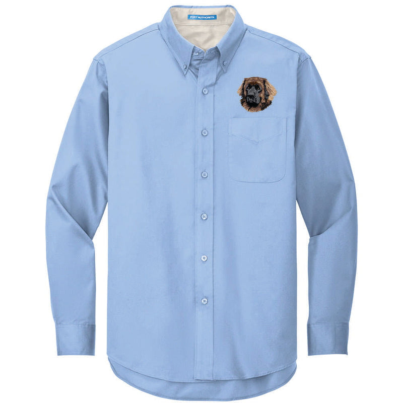 Leonberger Embroidered Long Sleeve Button Up Shirt