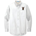 Miniature Pinscher Embroidered Long Sleeve Button Up Shirt